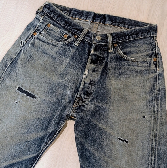DENIME Authentic Vintage distressed Japanese selvedge denim jeans - Picture 3 of 12